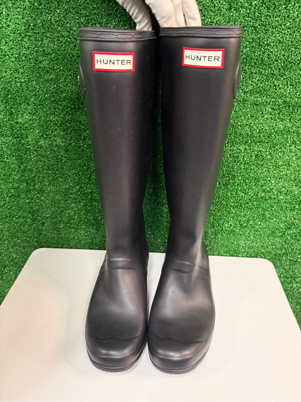 Hunter tall black boots size 9